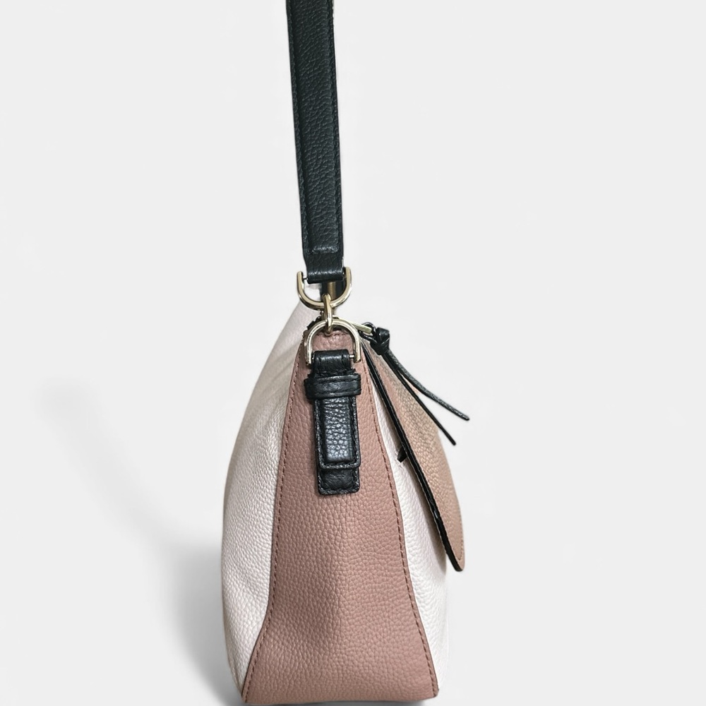 Kate Spade Blush & Cream Pebbled Leather Shoulder Bag | Colorblock | Crossbody - Picture 7 of 14